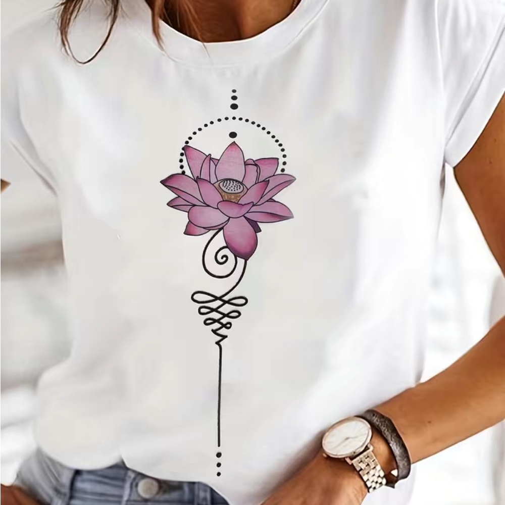 Floral print short sleeve tee